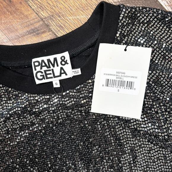 Pam & Gela Mirror Ball Slouchy Dress Size Small NWT - Picture 2 of 5